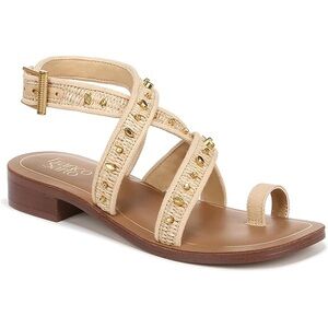 Franco Sarto Ina Strappy Sandals in Natural Raffia EUC Size 8.5